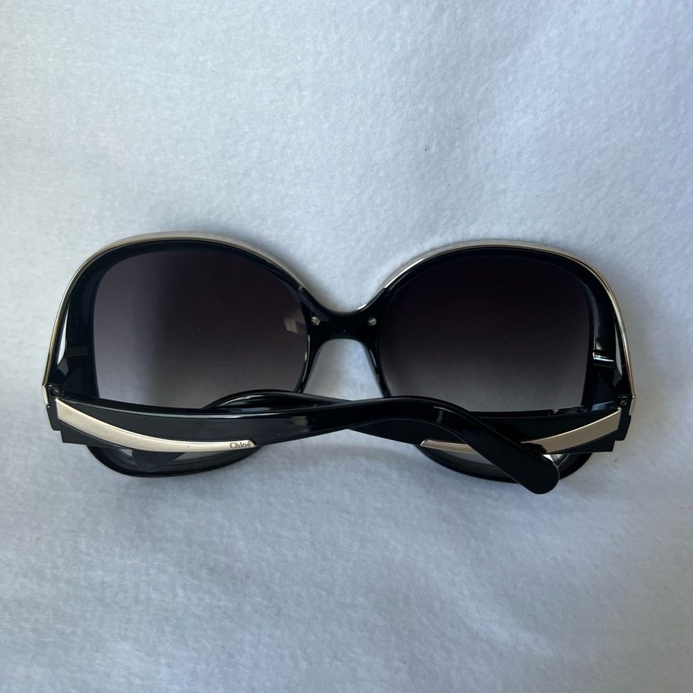 Chloe CE714S Sunglasses Black and Silver Oversized Designer - NWOB - Picture 3 of 9